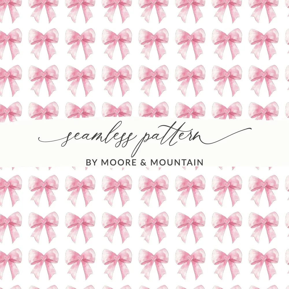Adorable Pink Bows Seamless Pattern by Moore & Mountain