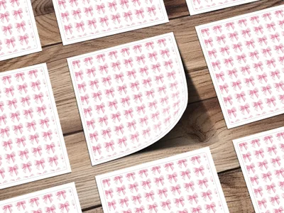Cute Pink Bow Design Pattern Decorative Stickers Product