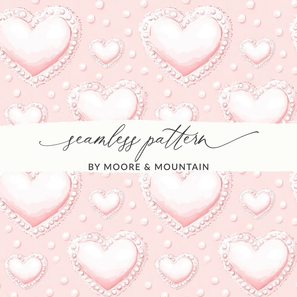 Pink Heart Seamless Pattern by Moore & Mountain Pattern