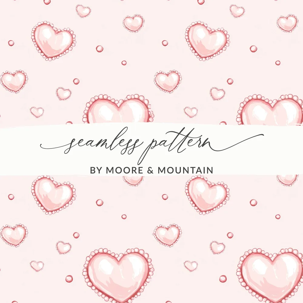 Seamless Pink Heart Pattern by Moore & Mountain product