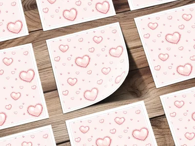 Cute Pink Heart Pattern Design Greeting Card Product