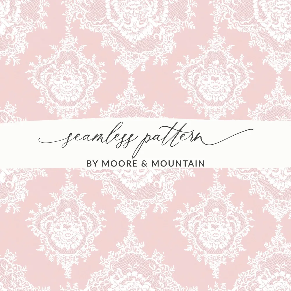 Elegant Pink and White Lace Seamless Pattern Design