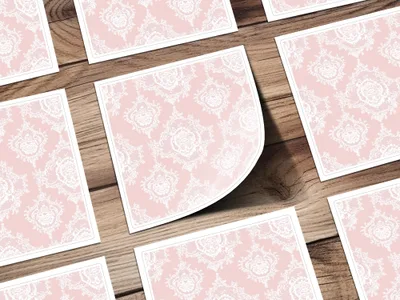Elegant Pink Damask Pattern Decorative Paper Sheets