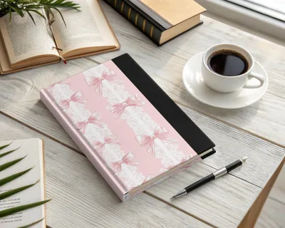 Pink and White Bow Design Journal Notebook Product