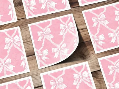 Elegant Pink Bow and Lace Pattern Design product