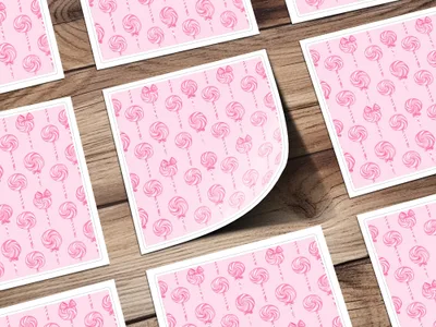 Cute Pink Lollipop Pattern on Square Papers product