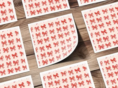 Red Bow Pattern Decorative Sticker Sheet Product