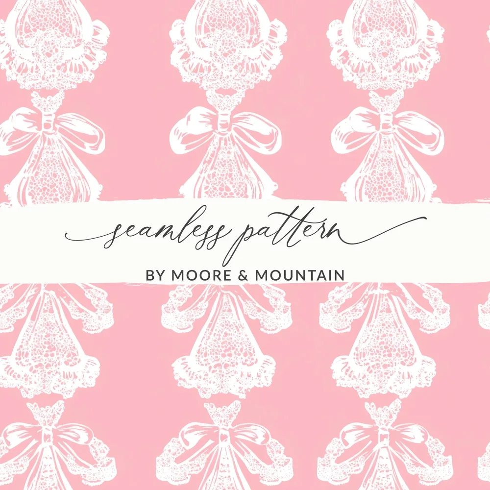 Pink And White Seamless Pattern By Moore & Mountain Print