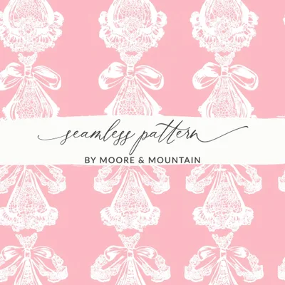 Seamless Coquette Pattern Light Pink Floral Repeat Digital