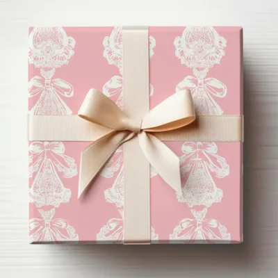 Elegant Pink and White Patterned Gift Box