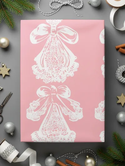 Elegant Pink Christmas Holiday Wrapping Paper