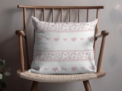 Pink Heart Pattern Decorative Pillow for Home Decor