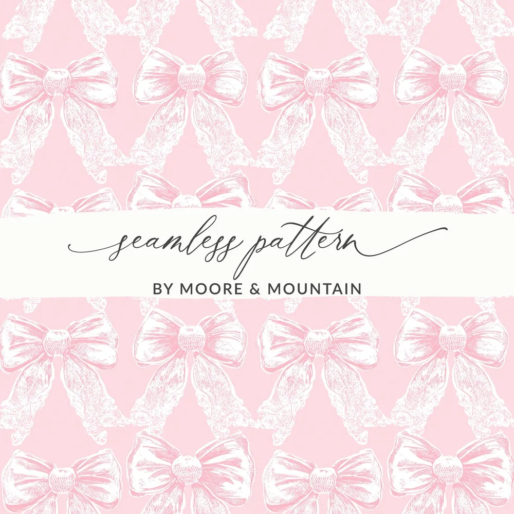 Pink Bow Themed Seamless Pattern by Moore & Mountain