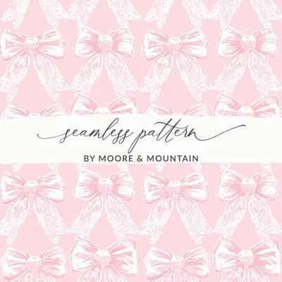 Seamless Coquette Pattern With Light Pink Bows Pattern