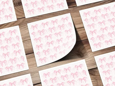 Pink Bow Pattern Design Decorative Paper Sheets