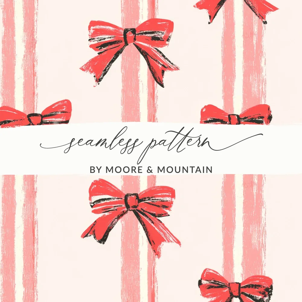 Seamless Pattern with Red Bows Design for Projects