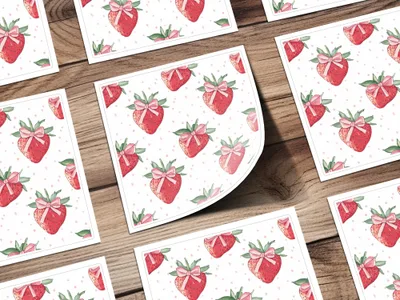 Adorable Strawberry Patterned Design Greeting Card