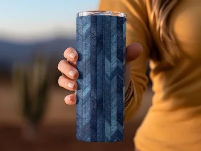 Seamless Denim Blue Jeans Chevron Pattern Digital - Moore and Mountain