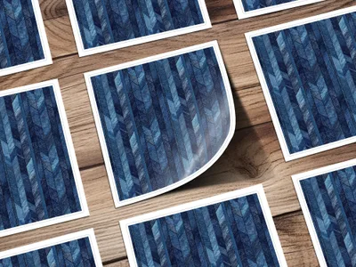 Seamless Denim Blue Jeans Chevron Pattern Digital - Moore and Mountain