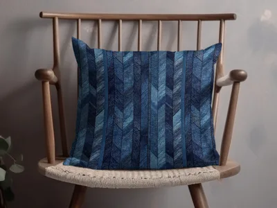 Seamless Denim Blue Jeans Chevron Pattern Digital - Moore and Mountain