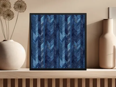 Seamless Denim Blue Jeans Chevron Pattern Digital - Moore and Mountain