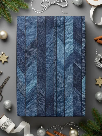 Seamless Denim Blue Jeans Chevron Pattern Digital - Moore and Mountain