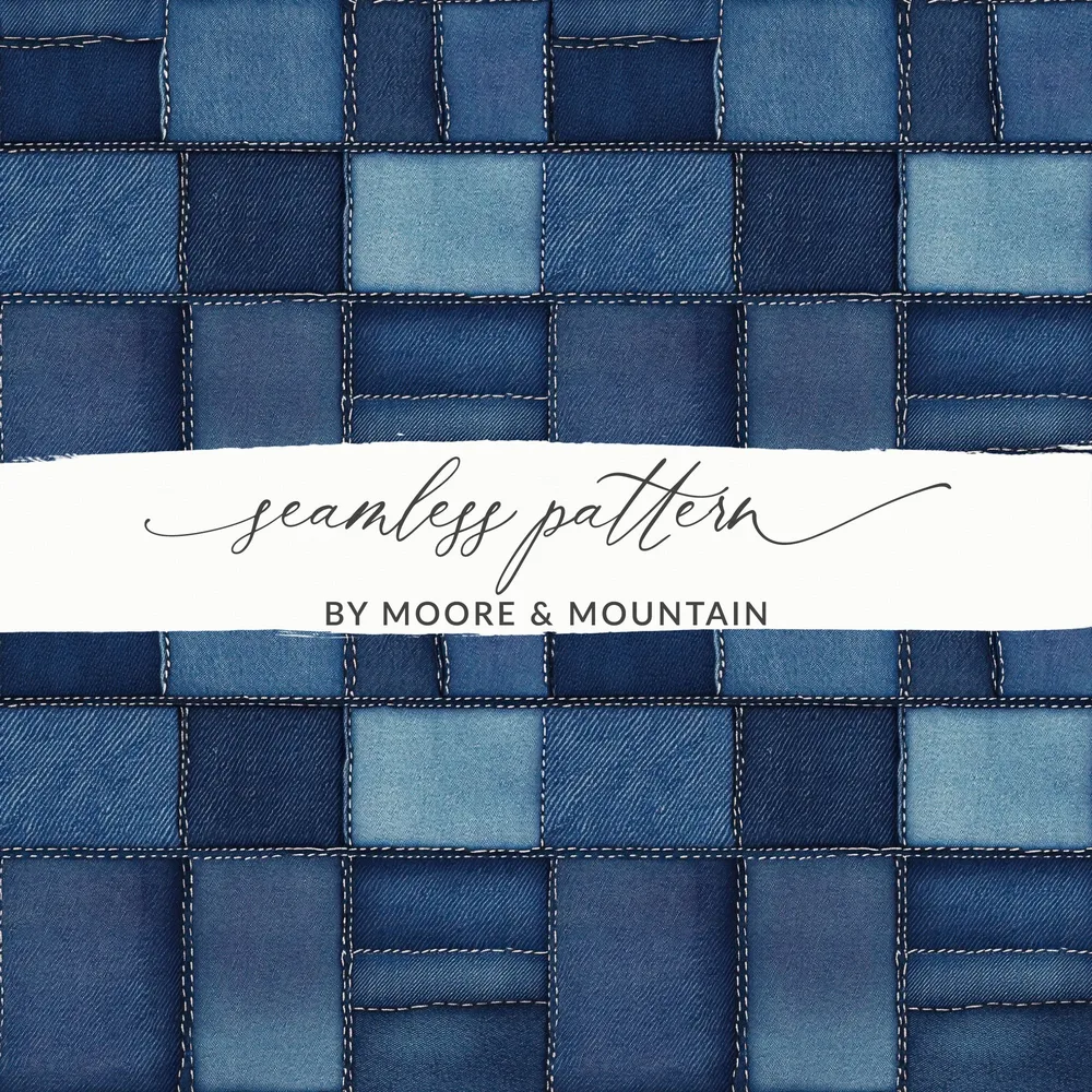 Seamless Denim Blue Jeans Texture Digital - Moore and Mountain