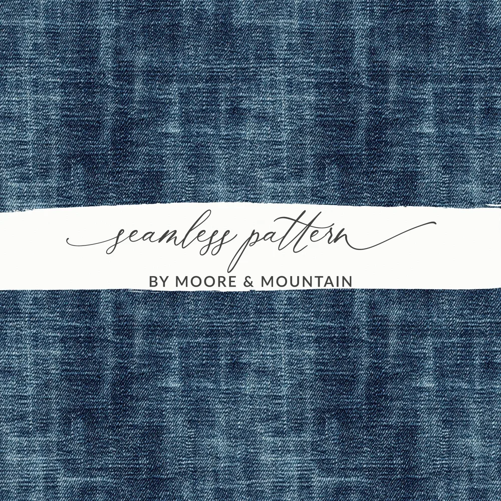 Seamless Denim Blue Jeans Texture Fabric Background Digital - Moore and Mountain
