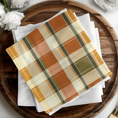 Autumnal Plaid Design for Seasonal Napkin Set