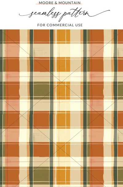 Autumn Plaid Seamless Pattern for Commercial Use