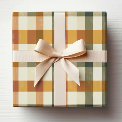 Elegant Multicolored Plaid Pattern Gift Box