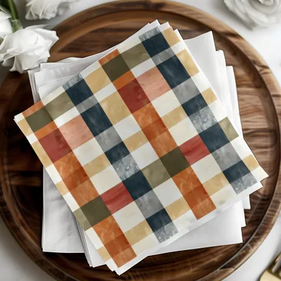 Colorful Plaid Design Decorative Napkin Set for Events