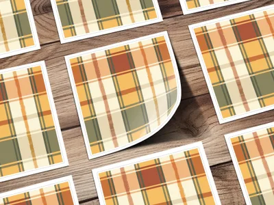 Autumn Plaid Patterned Stickers Sticker Sheet Product