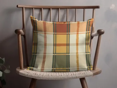 Vibrant Multicolor Plaid Decorative Cushion Cover