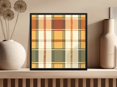 Modern Abstract Plaid Design Framed Art Print