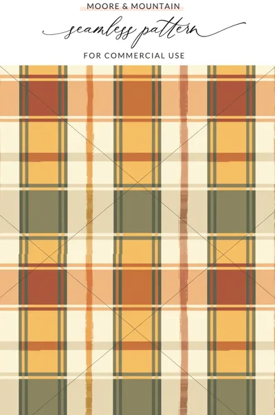 Autumn Plaid Seamless Pattern for Commercial Use Template