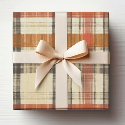 Beautifully Wrapped Plaid Design Gift Box Premium Product