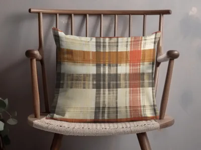 Rustic Plaid Design Decorative Throw Pillow for Cozy Spaces