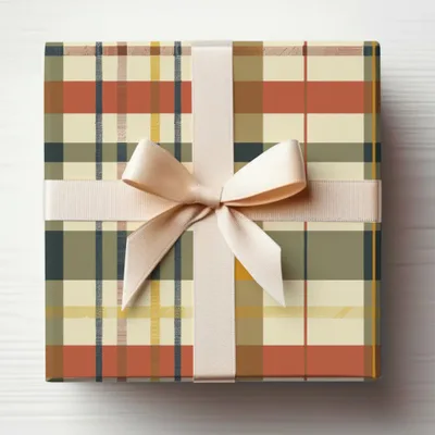 Elegant Plaid Gift Box with Sophisticated Bow Decor