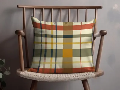 Colorful Plaid Pattern Throw Pillow for Home Decor