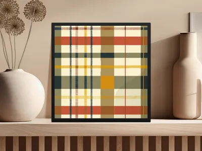 Modern Colorful Plaid Pattern Artwork Wall Decor Product