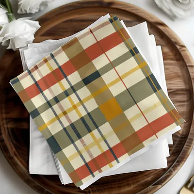 Elegant Rustic Plaid Patterned Napkin for Your Table Decor
