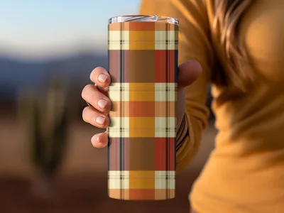 Autumn Plaid Pattern Insulated Tumbler Product