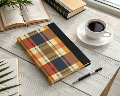 Vibrant Plaid Design Hardcover Journal Writing Book