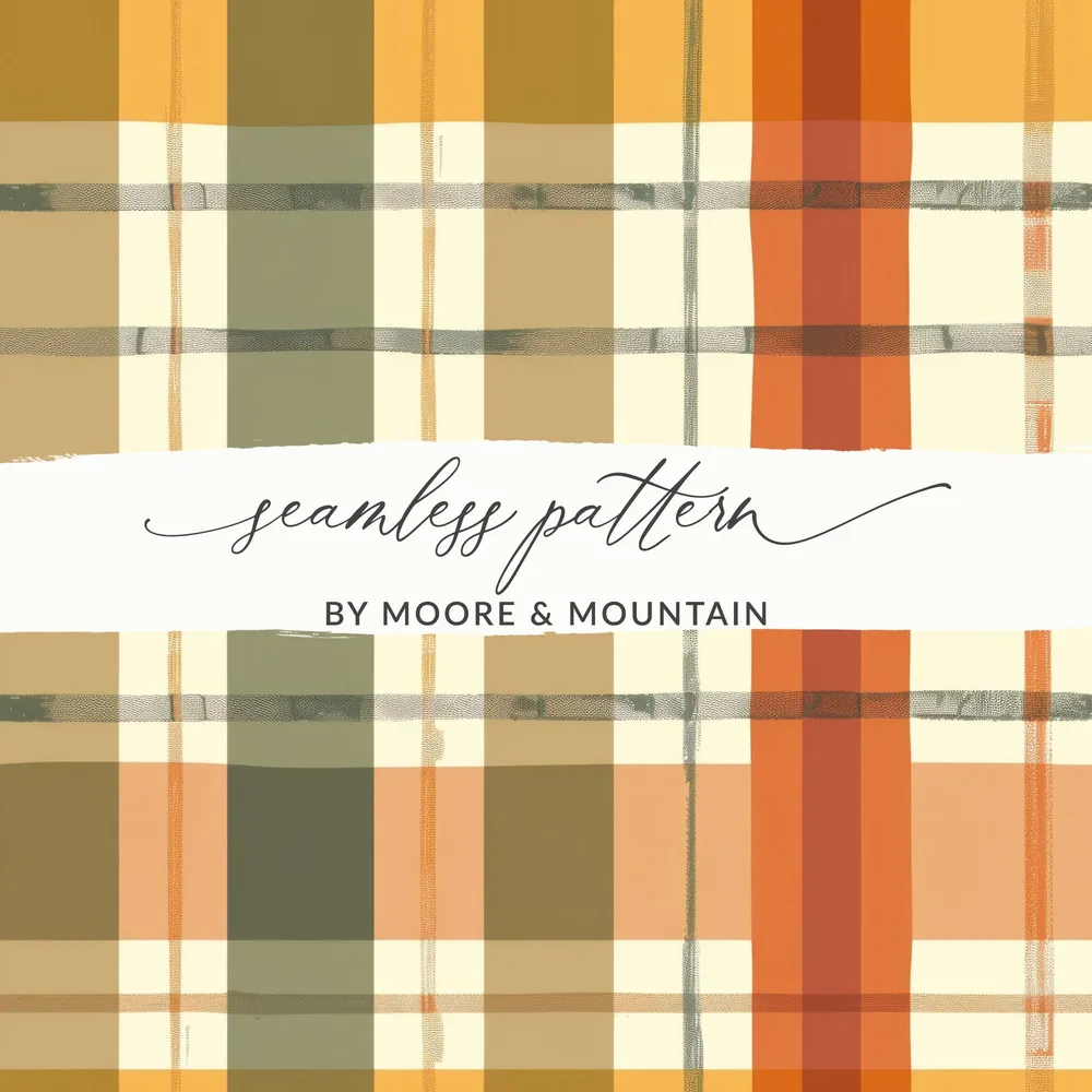 Warm Autumn Plaid Seamless Pattern by Moore Mountain