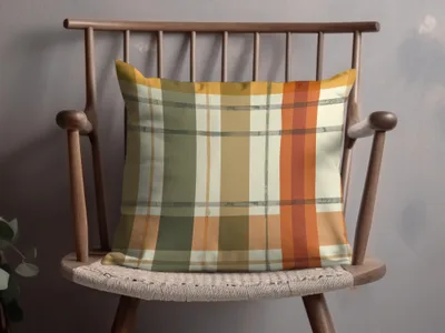 Cozy Autumn Plaid Pattern Pillow for Home Decor