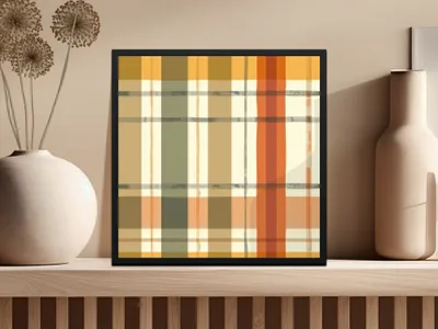 Elegant Autumn Plaid Digital Wall Art Poster Print