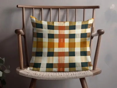 Colorful Checkered Cushion Cover for Decorative Use