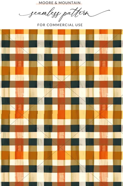 Autumn Plaid Seamless Pattern for Commercial Use