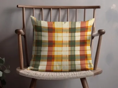 Colorful Plaid Pattern Throw Pillow for Home Decor